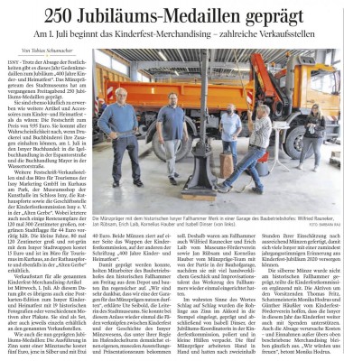 250 Jubiläums-Medallien geprägt